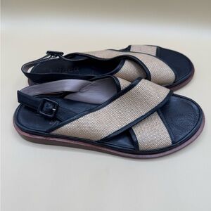 L’idea By Lori Casual and Elegant Criss Cross Woven Slingback Sandals Size 7.5